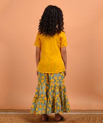 Yellow mirror sharara set 5