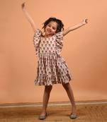 Beige marigold frill dress