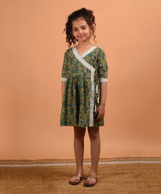 Green crochet angrakha dress 1