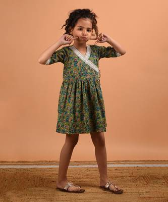 Green crochet angrakha dress 3