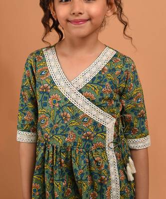 Green crochet angrakha dress 5