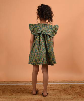 Green jungle midi dress 4