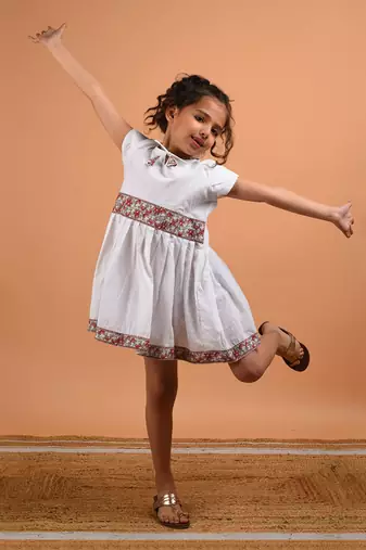 White border dress