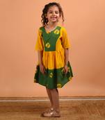 Yellow bandhni border dress