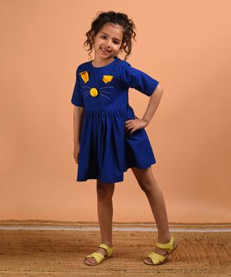 Royal blue kitty dress 3