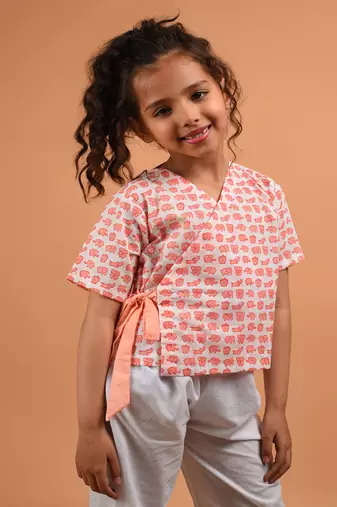 Peach angrakha top