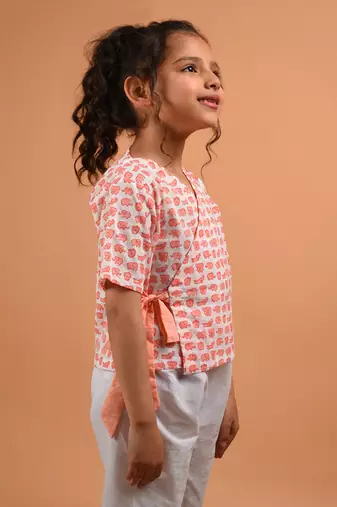 Peach angrakha top