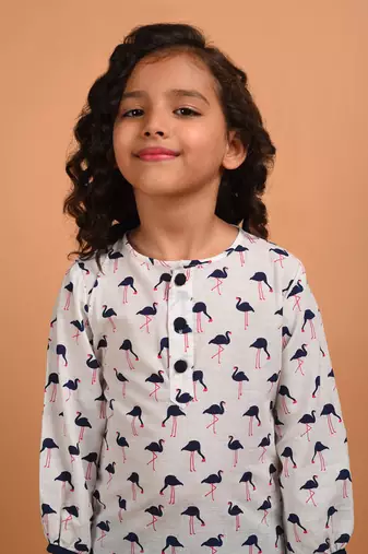 White flamingo suit set