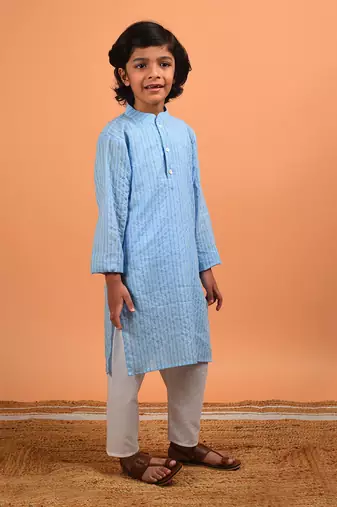 Sky blue kantha set