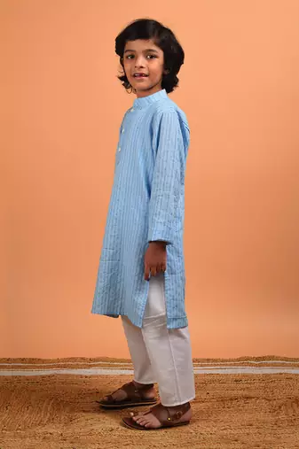 Sky blue kantha set
