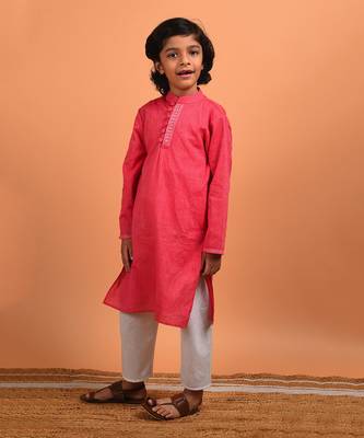 Rose pink kurta set 2