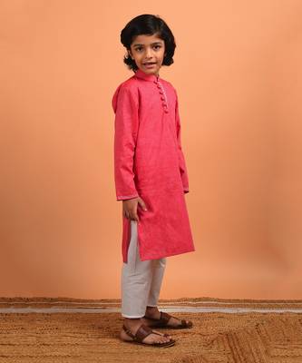 Rose pink kurta set 3