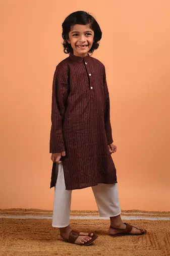 Chocolate brown kurta set
