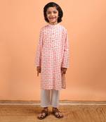 Peach elephant kurta set