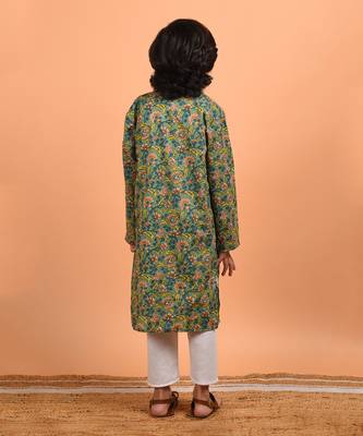 Green jungle kurta set 3