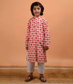 Peach matang kurta set