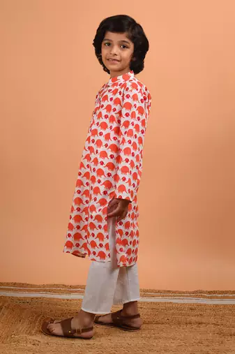 Peach matang kurta set