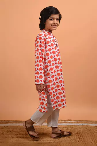 Peach matang kurta set