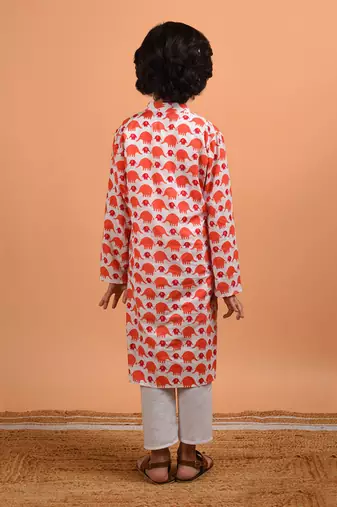 Peach matang kurta set