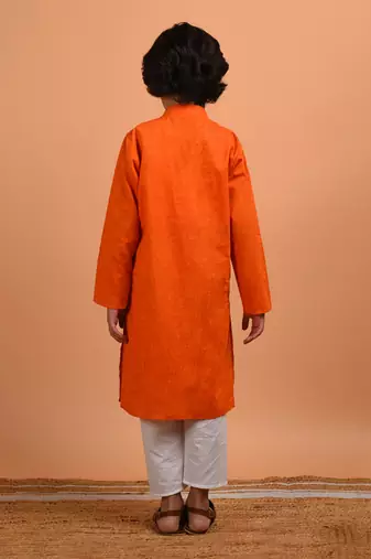 Orange haathi kurta set