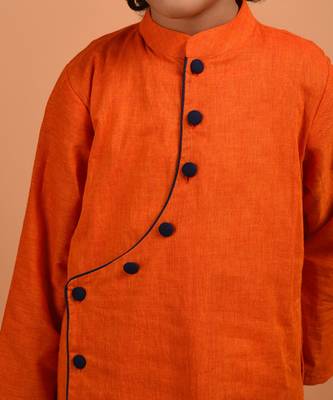 Orange asymmetric kurta set 5