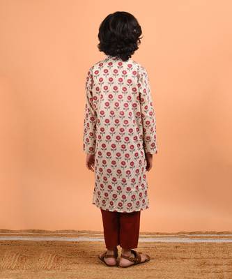 Beige boota kurta set 4