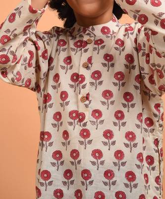 Beige boota kurta set 5
