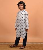 White flamingo kurta set
