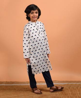 White flamingo kurta set 2