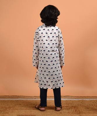 White flamingo kurta set 3