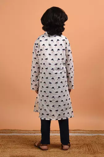 White flamingo kurta set