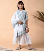 Ice gray pearl sharara set