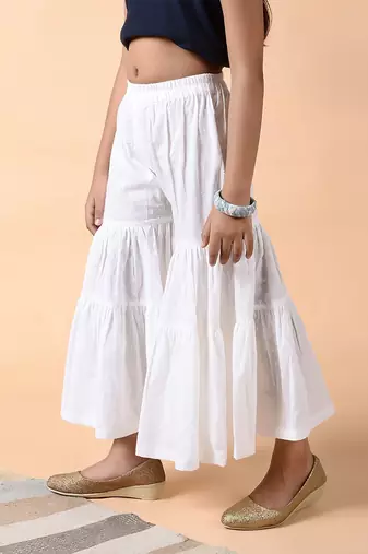 Ice gray pearl sharara set