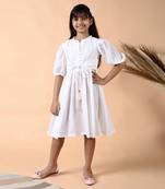 White pearl overlap dress