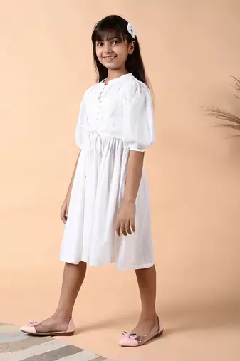 White pearl overlap dress