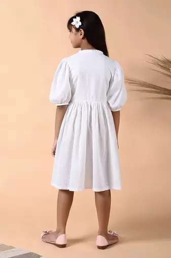 White pearl overlap dress