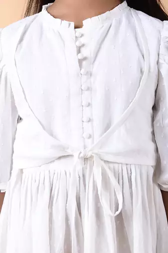 White pearl overlap dress