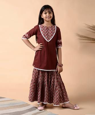 Maroon garnet sharara set 2