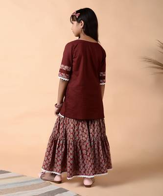 Maroon garnet sharara set 4