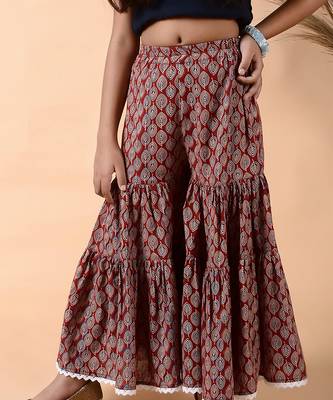 Maroon garnet sharara set 5