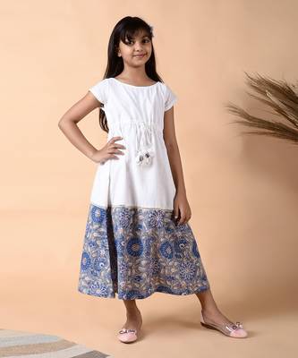 White neelam border dress 1