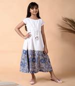 White neelam border dress