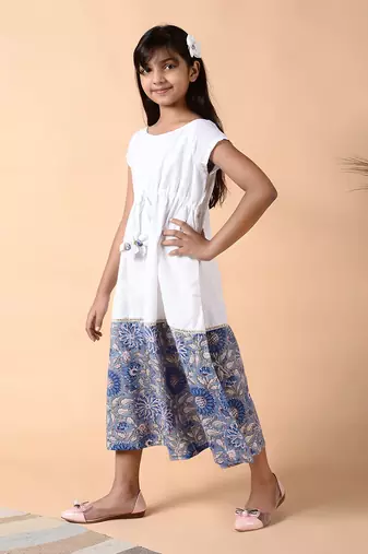 White neelam border dress