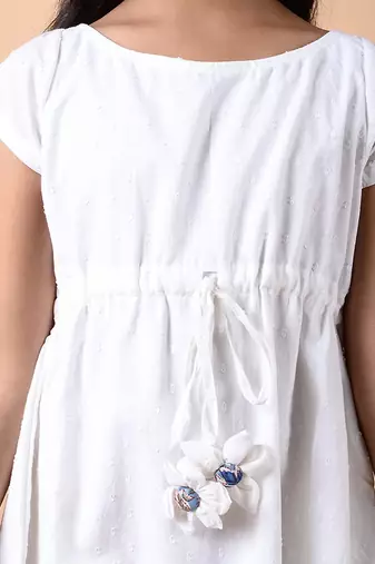 White neelam border dress