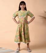 Emerald green yoke dress