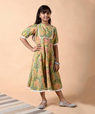 Emerald green yoke dress 2