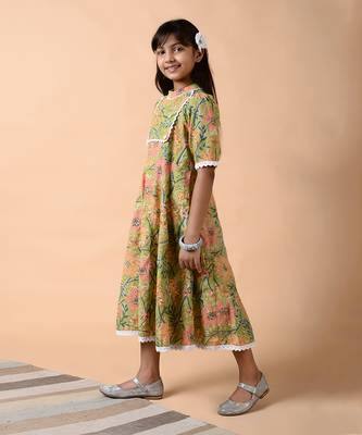 Emerald green yoke dress 3