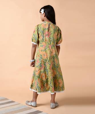 Emerald green yoke dress 4