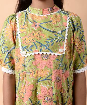 Emerald green yoke dress 5