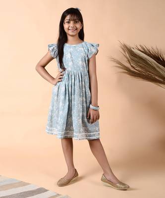 Ice gray marbel frill dress 2